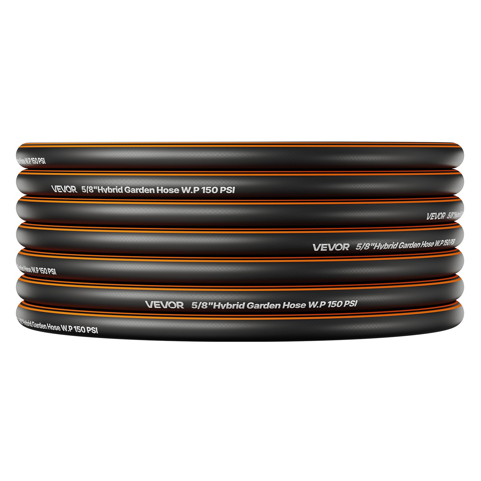 VEVOR Garden Hose 200ft 5/8" Rubber Water Hose with 10-Mode Nozzle Lightweight
