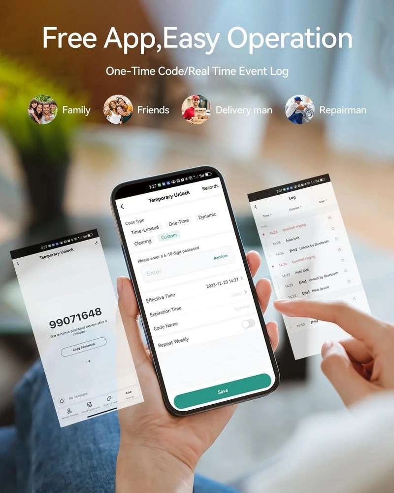 Smart Door Lock Fingerprint Keyless Entry Digital Keypad Passcode Bluetooth APP