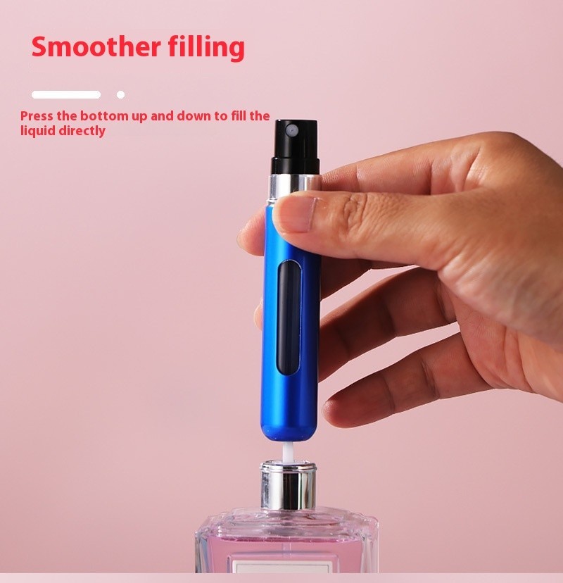 5ml Perfume Refill Bottle w/ Spray - Empty Travel Atomizer Leak-Proof