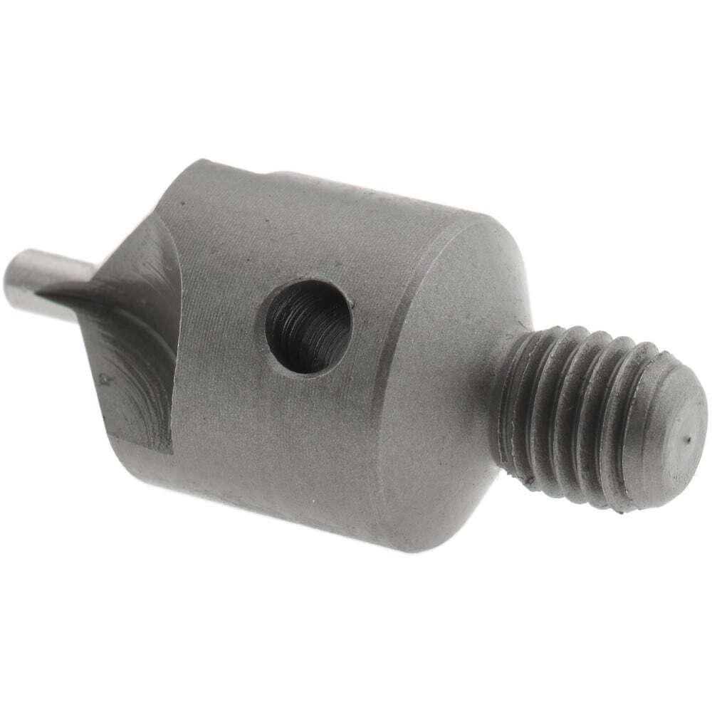Adjustable Stop Countersink: 1/4-28 Threaded Shank, #40 Pilot Diam, 3 Flute