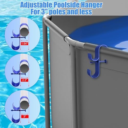 PCS Poolside Pool Leaf Skimmer Net Holder Plastic Poolside Pool Pole 4 Blue