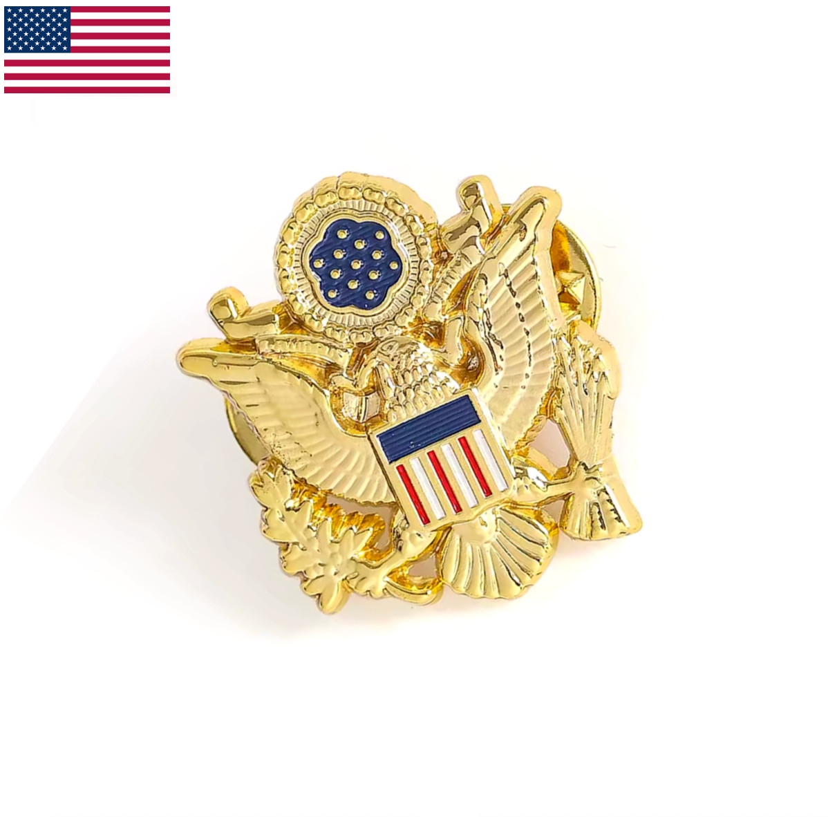 USA Coat of Arms Lapel Pin American Eagle Gold Brooch