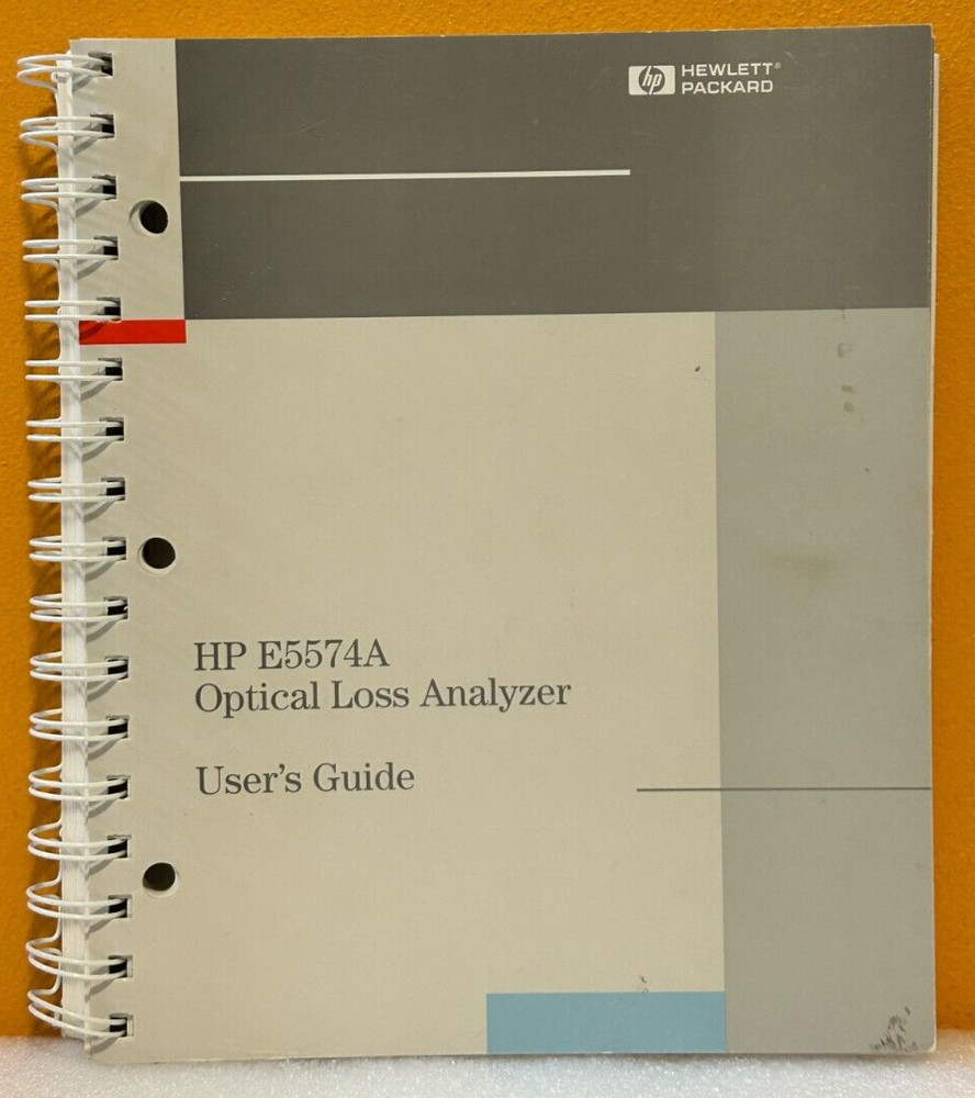 HP Agilent E5574-91011 1995 HP E5574A Optical Loss Analyzer User's Guide Manual.