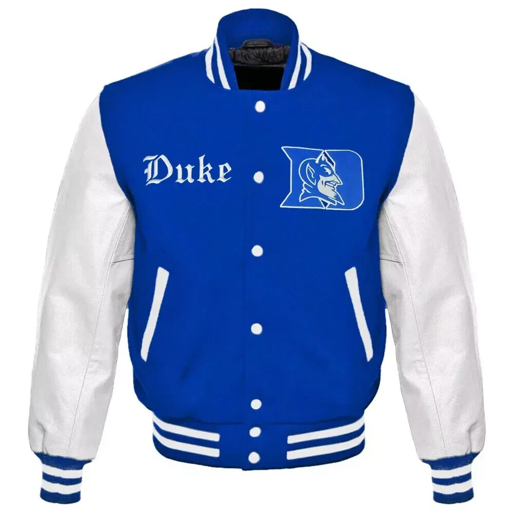 Letterman Duke Blue Devils Blue and White Varsity Jacket