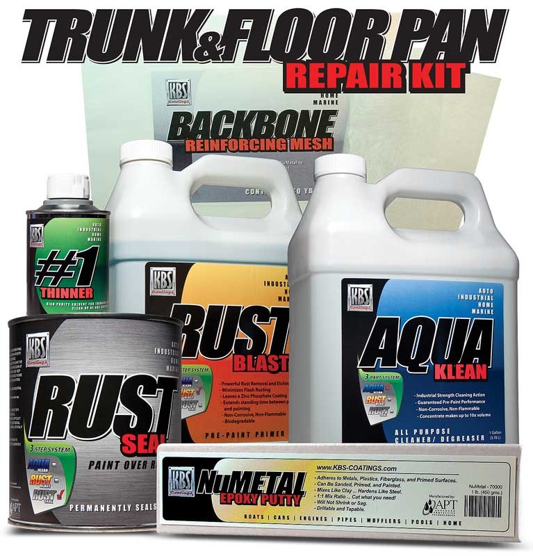 KBS; Trunk & Floor Pan Repair Kit; Klean RustBlast RustSeal;; Silver