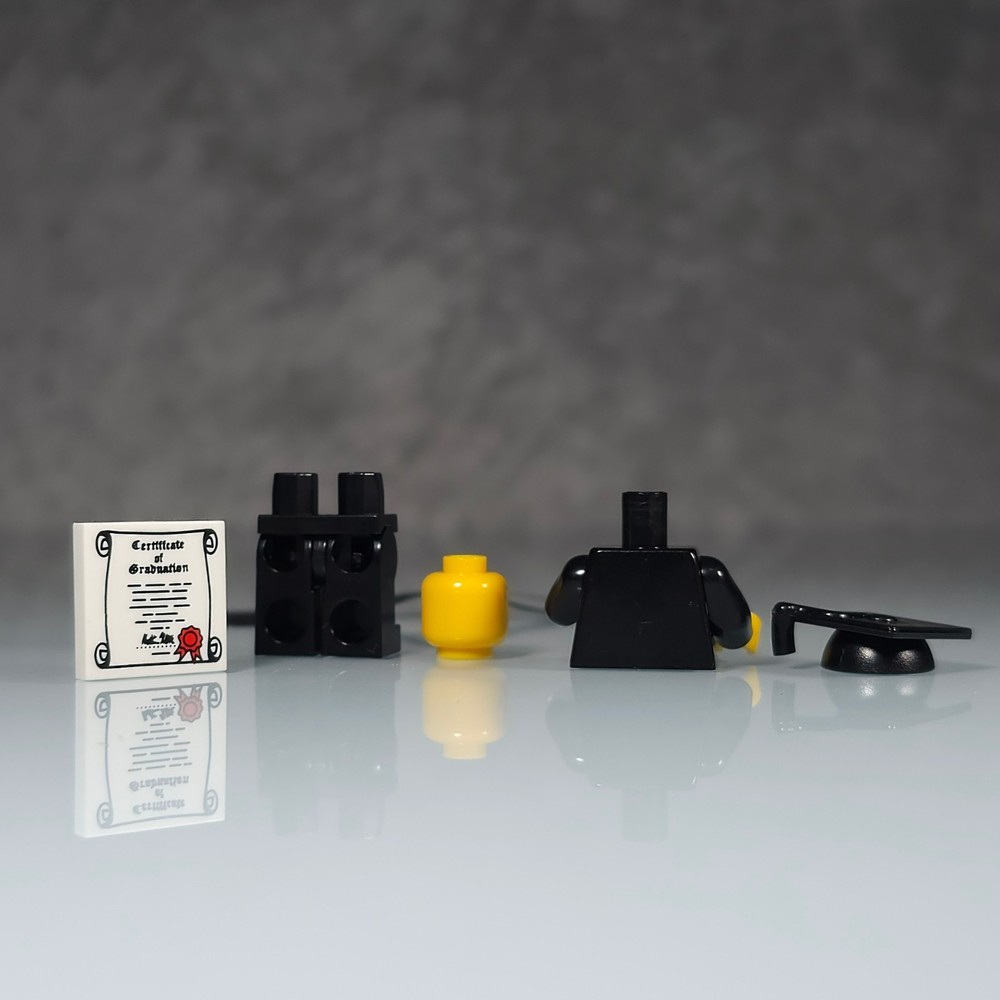 LEGO Black Graduation Cap Minifigure custom moc