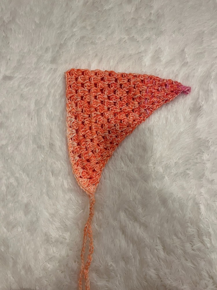 Hand Crocheted Bandana, Orange