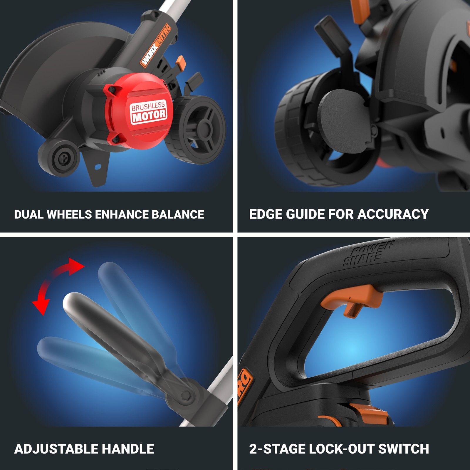 Worx Nitro 20V Brushless 7" Cordless Edger-SU (WG898-SU)