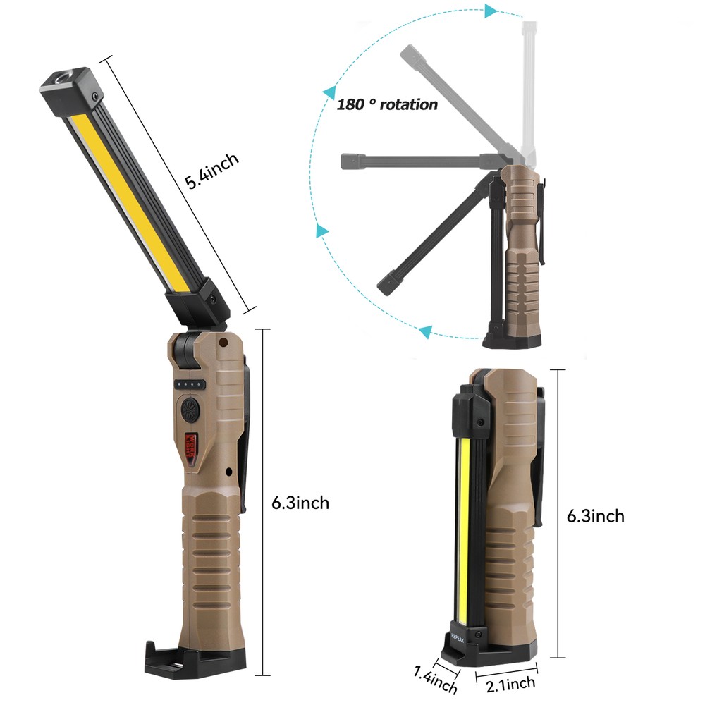 7Mode Rechargeable LED Work Light Mechanic Flashlight Lamp Magnetic Base Bright