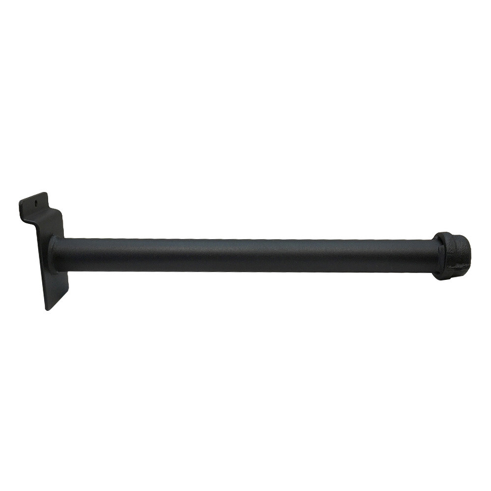 12" Black Slatwall Pipe Straight Faceout Hook Shelf Support Pipe Line Rack 6 PC