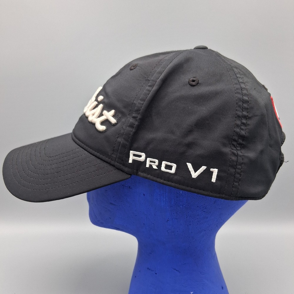 Titleist Pro V1 FJ Black Adjustable Strap Back Golf Hat Cap
