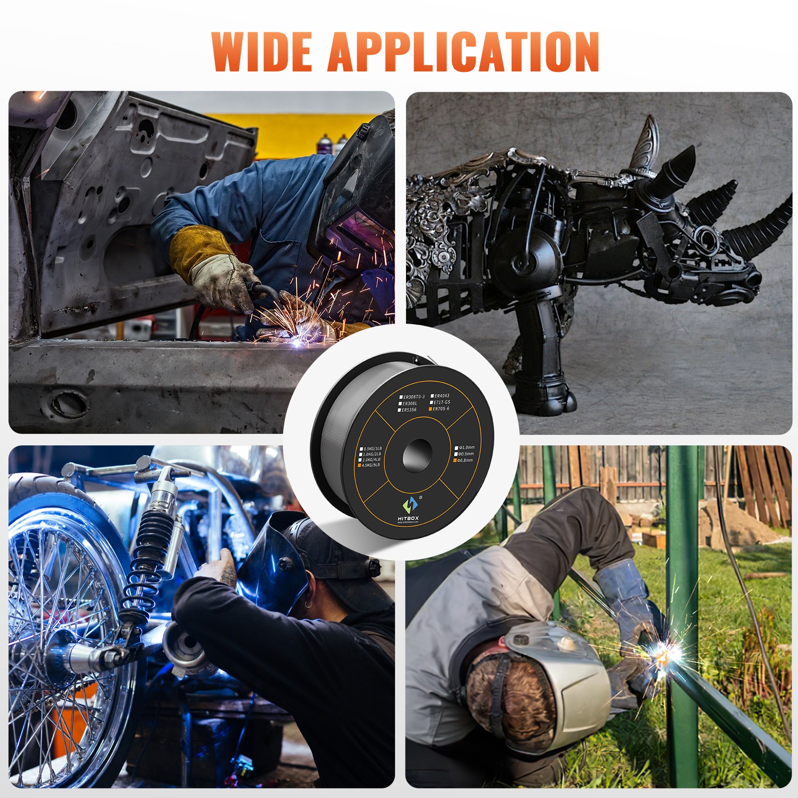 HItbox 9.92lbs 0.03" ER70S-6 Carbon Steel Welding Wire Gas MIG Welding Wire US