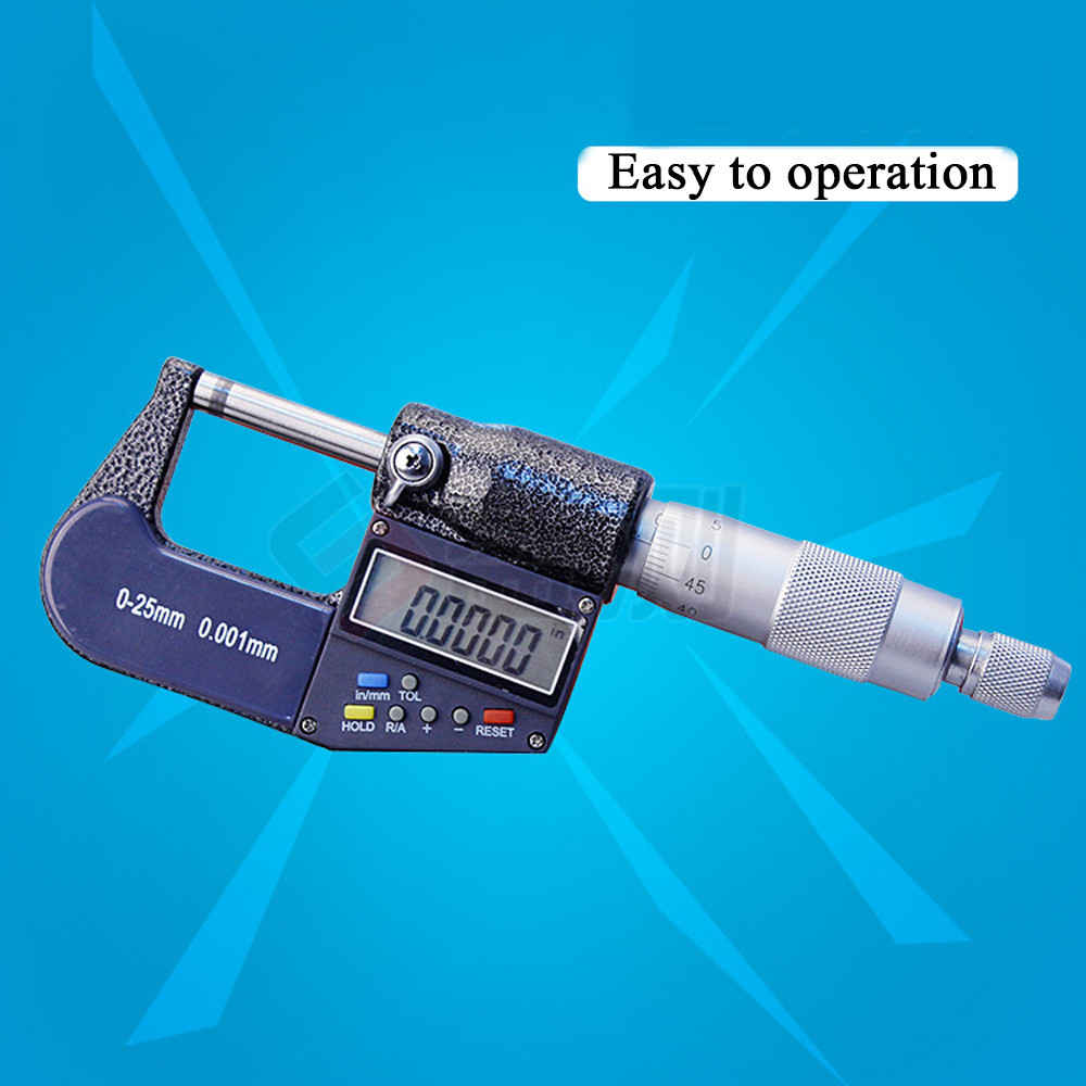 7 Key Digital Electronic Outside Micrometer Caliper 0-25mm/0-1" 0.00005"/0.001mm