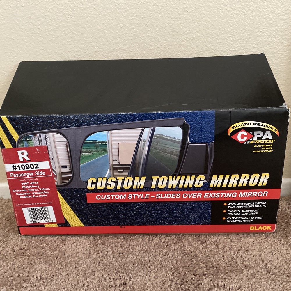 CIPA Custom Towing Mirror Right & Left Set Fits 2007-2013 GMC/Chevy-EUC