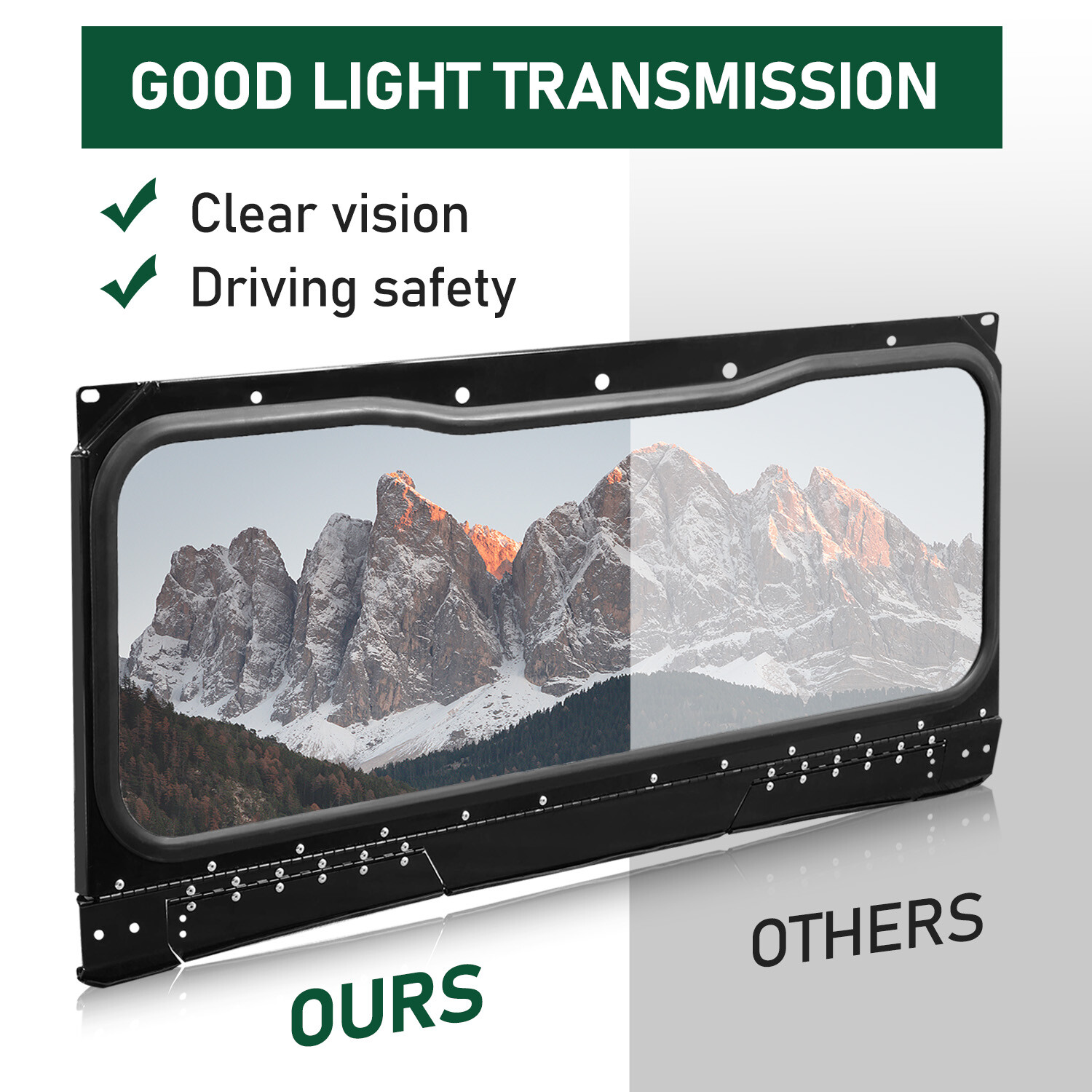 UTV Folding Front Glass Windshield For POLARIS GENERAL 1000/ 4 1000/ XP 4