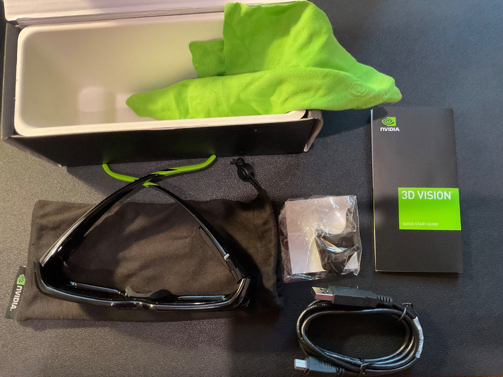 NVIDIA 3D Vision Active Shutter Wireless Glasses w/Recharge Cable New