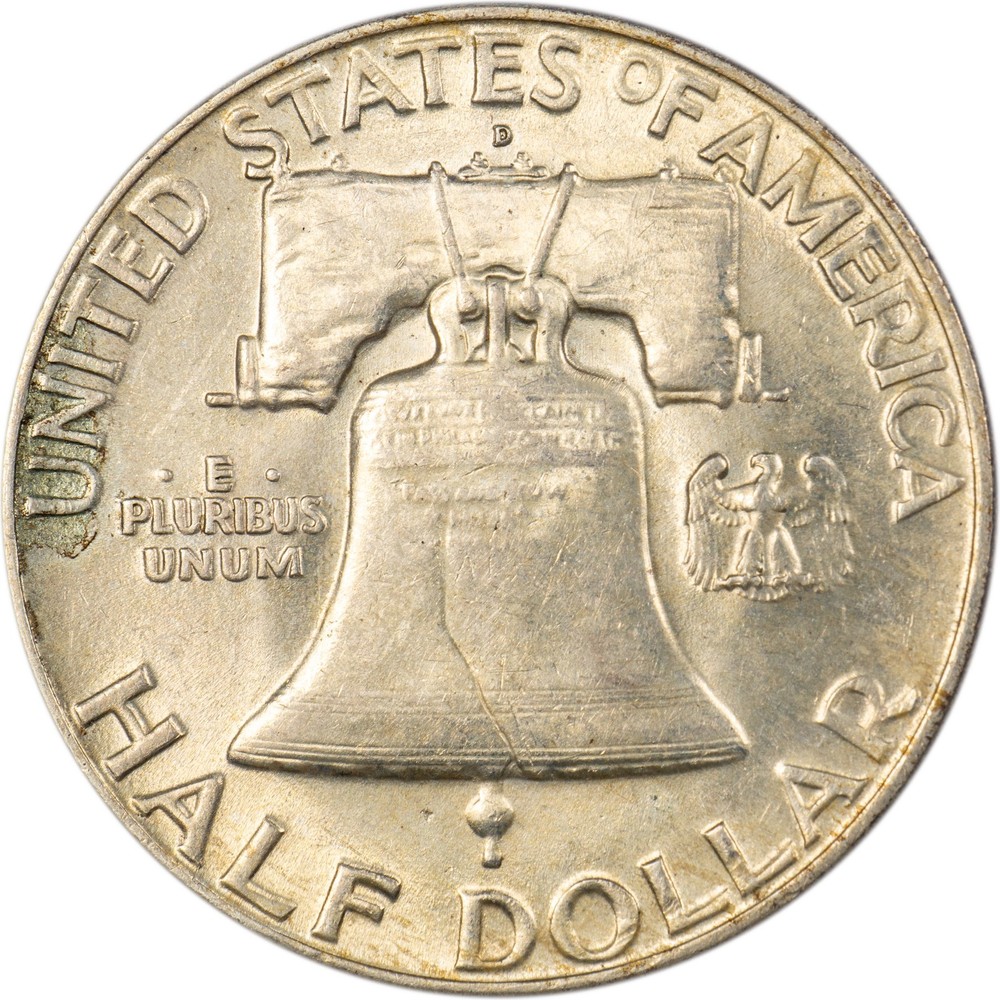 1952-D Franklin Half Dollar - Nice Full Bell Lines - AU!