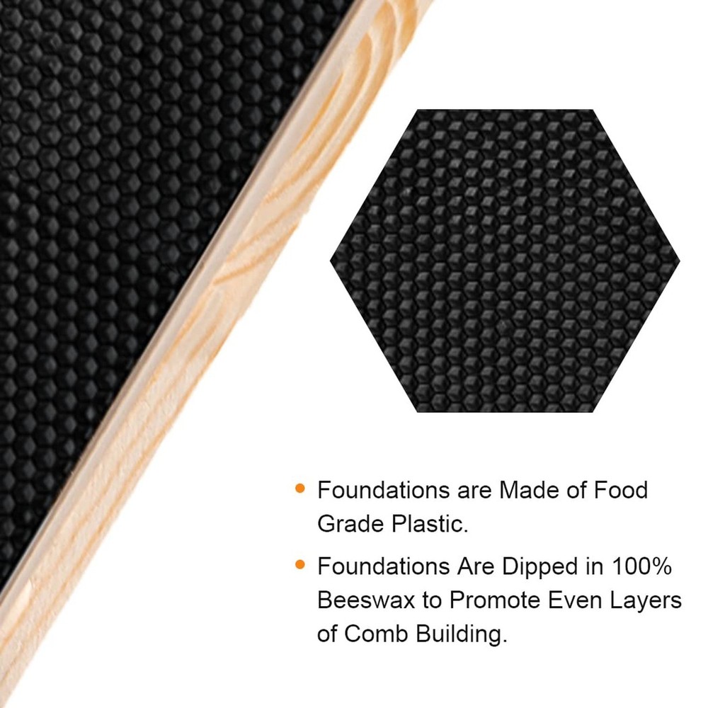 Medium Super Beehive Frames with Wax Foundations,10 Pack Honey Bee Frames wit...