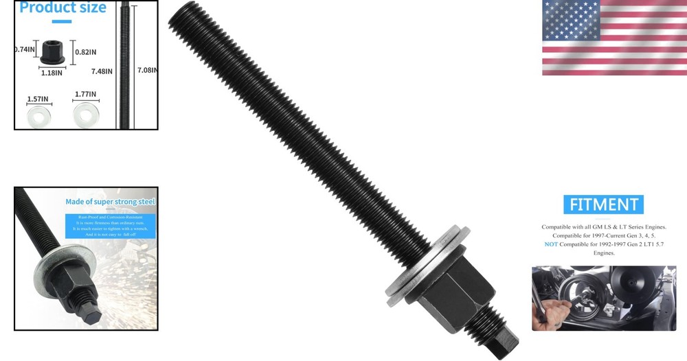 Professional Crank Install Tool - Harmonic Balancer Puller for GM LS LT Engines