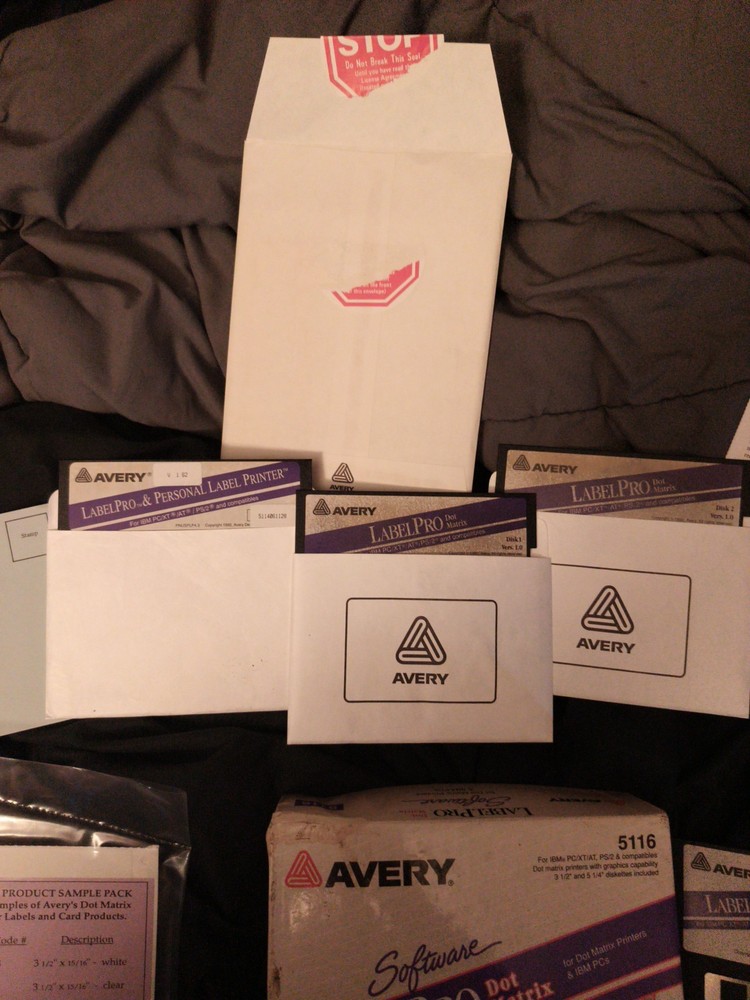 Vintage Avery 5116 Label Pro for Dot Matrix Printers Software IBM Compatible NOS