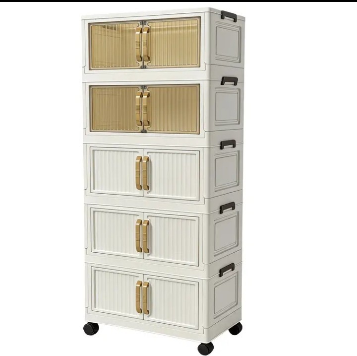 Multi-Functional Foldable Storage Cabinet, with 5-Tier Large Capacity,...
