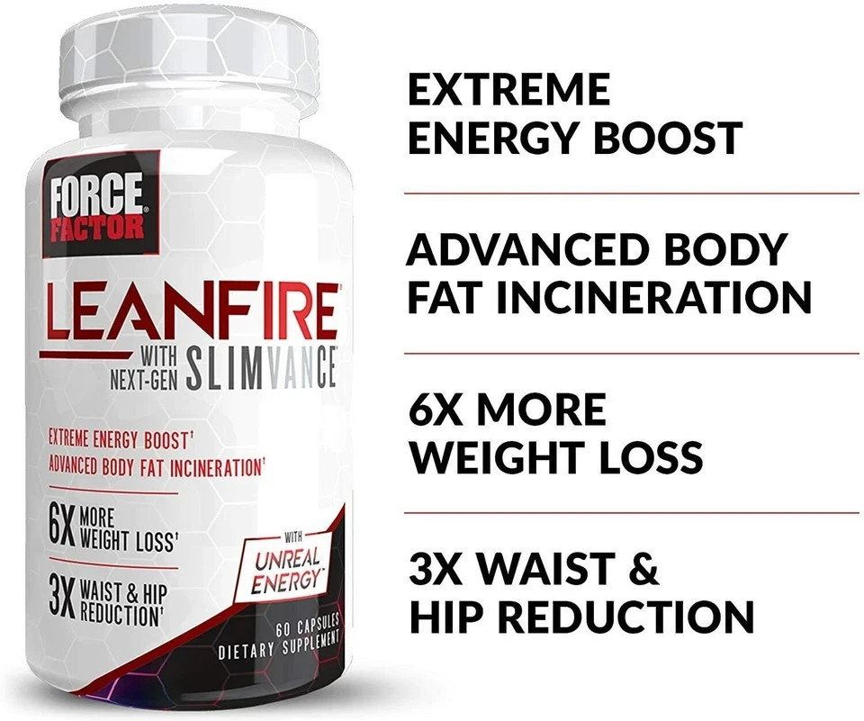 Force Factor Leanfire Next-Gen Slimvance Thermogenic Fat Burner 60 Caps - 1 Pack
