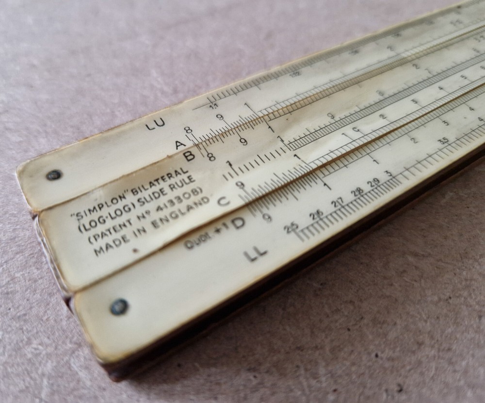 Vintage Simplon Bilateral 413308 Engineering Slide Rule