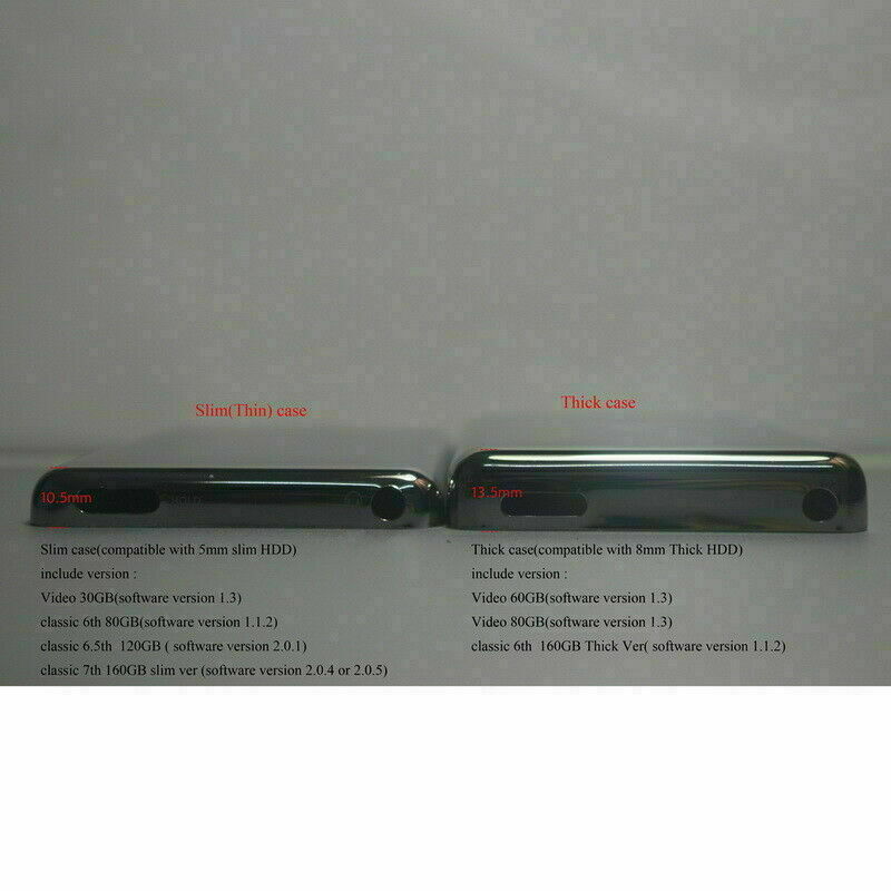 For Apple IPod Classic Gold Front Case + Thin/Thick Back Cover Replacement Kit