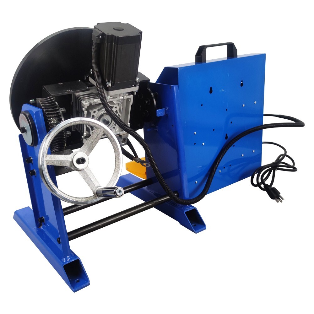 110V PLC Controller 50KG Class Welding Positioner Turntable with 200MM Chuck