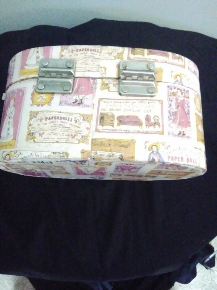 MCM 4 Compartment Sewing/Makeup Case With Thread. Lidded with snap catch closure