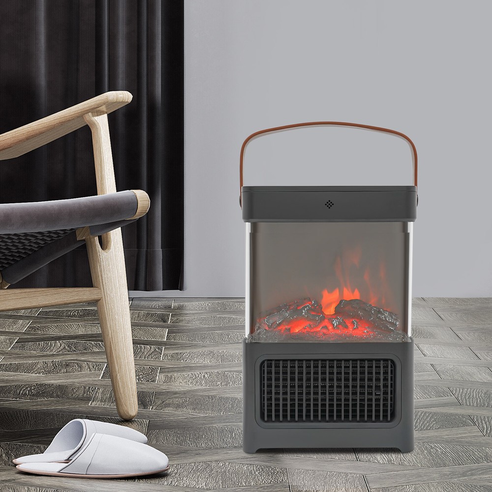 Fireplace Portable 3D Simulation Fireplace Heater W/ Remote Control Electric