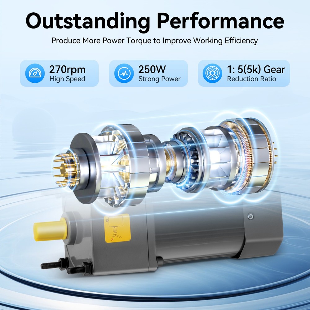 250W 110V AC Gear Reduction Motor Electric+Variable Speed Control Reversible New