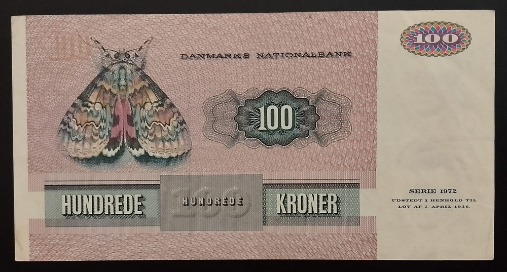 Denmark 100 Kroner 1993 Prefix D. P#51 vf+