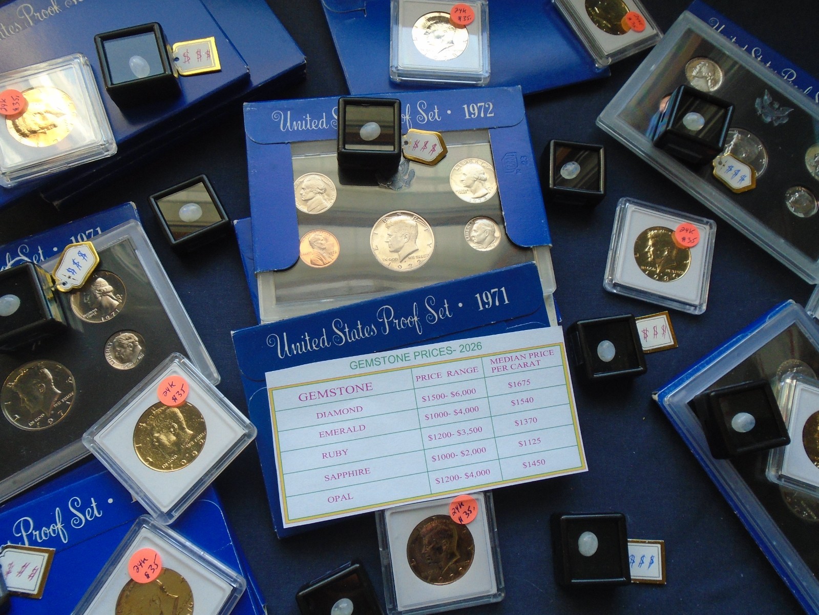 Estate lot Sale US Coins ~GOLD, RARE PROOF COINS, OPALS- 7 PC. LOTS-INVEST NOW