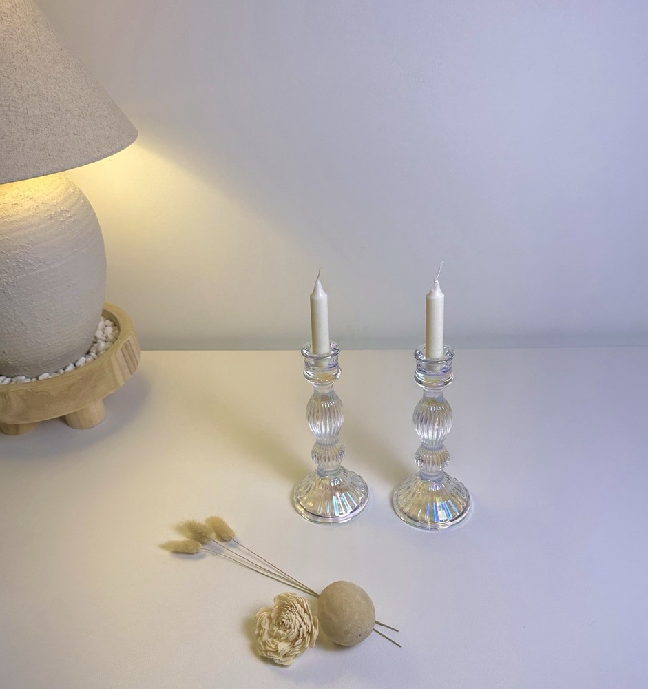 iridescent candle holder