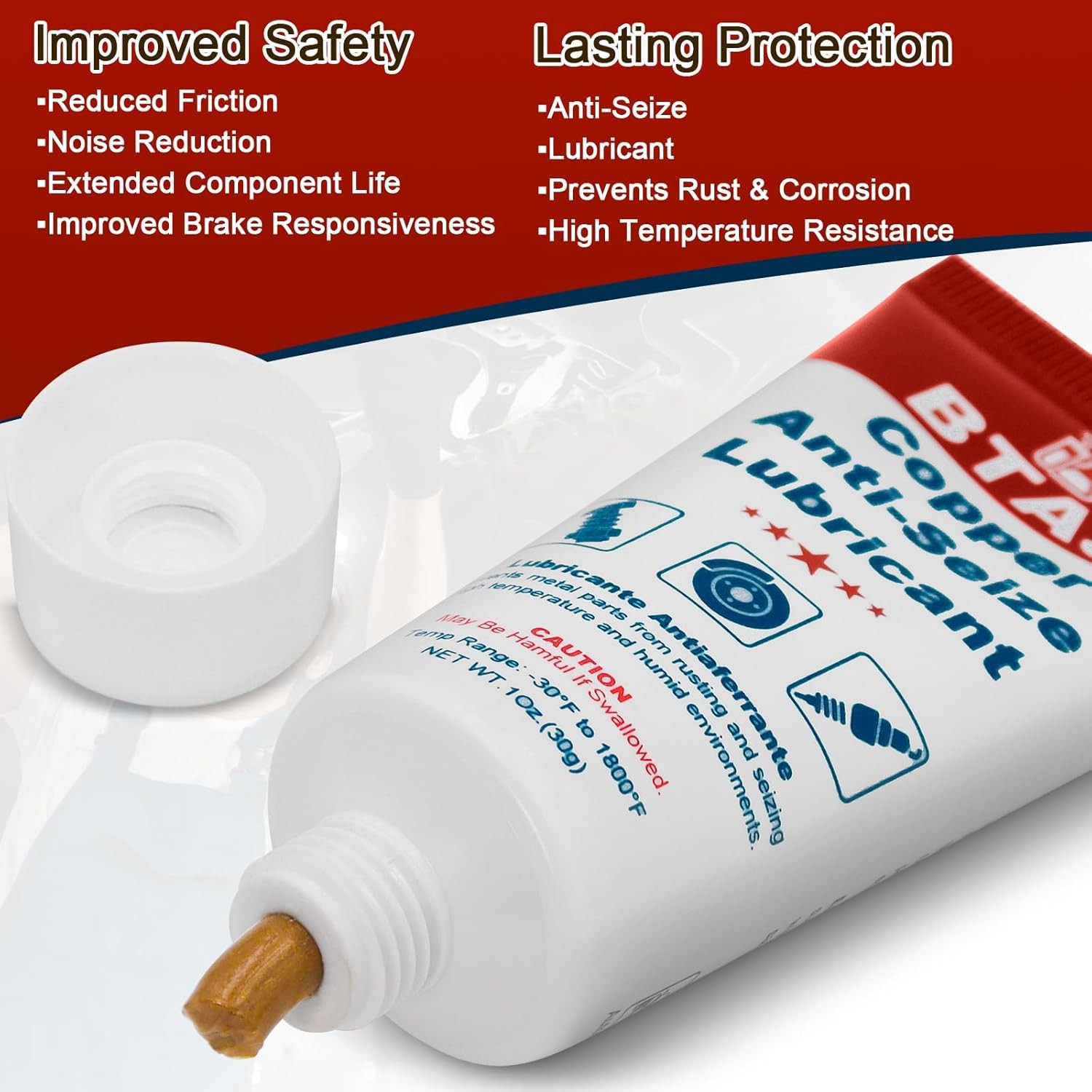 Copper Anti-Seize Compound Thread Lubricant Grease Never Antiseize High Temp for