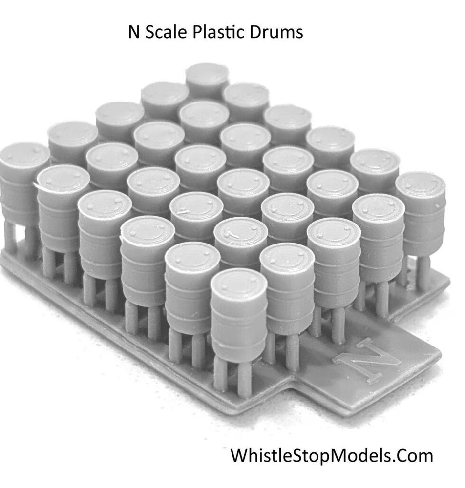N Scale Plastic drums