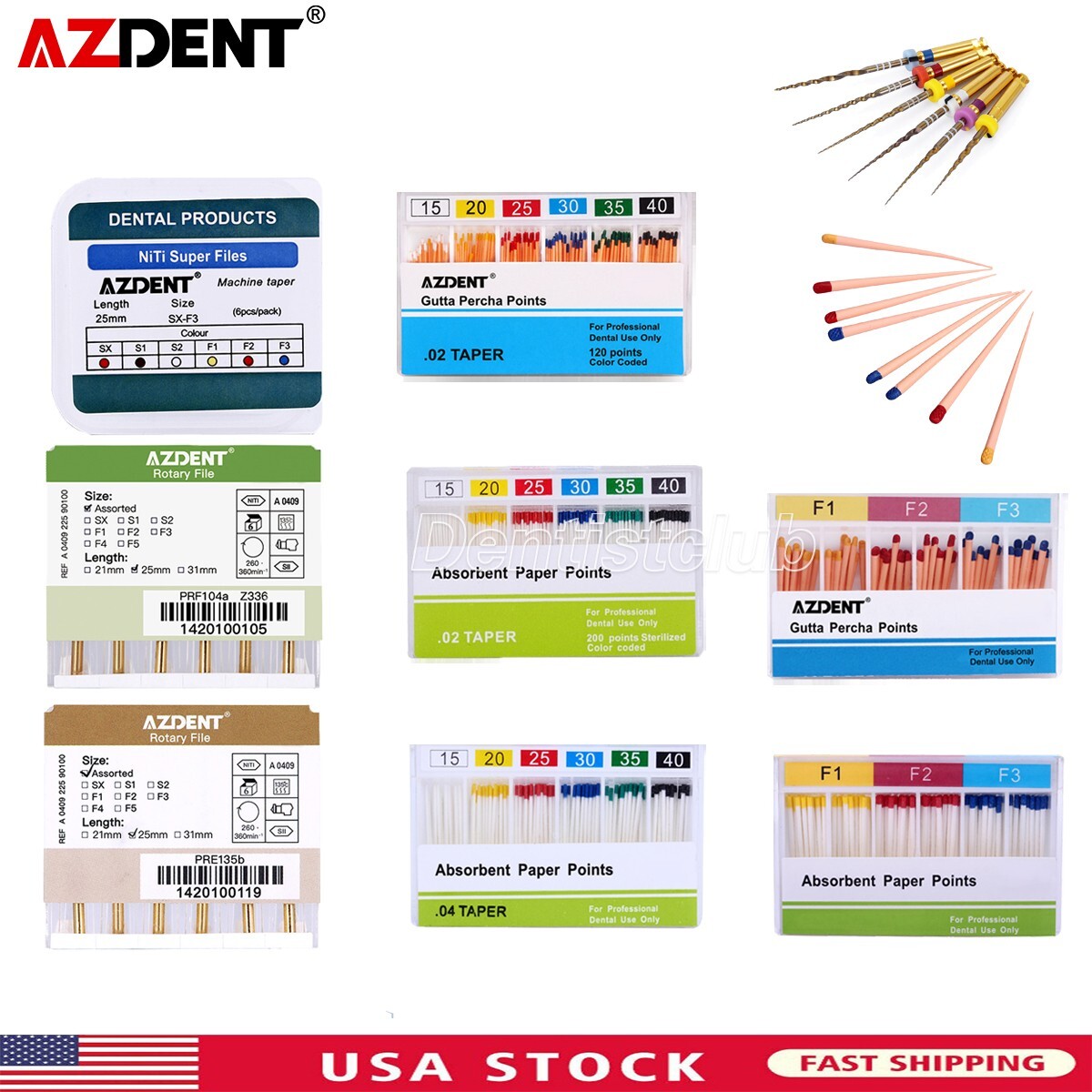 Dental Endodontic Gutta Percha Points/Absorbent Paper Point /Rotary Files Engine
