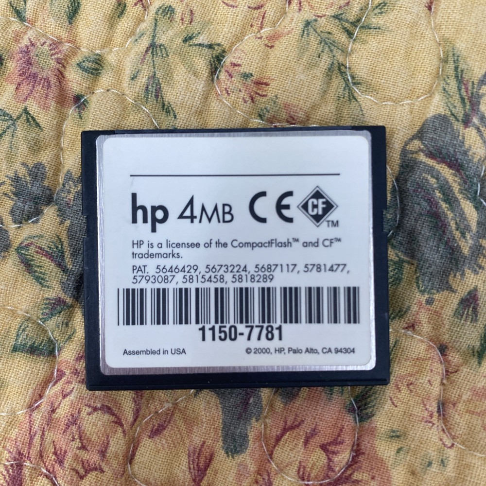 HP Hewlett Packard 4MB Compact Flash Memory Card Digital Camera Storage