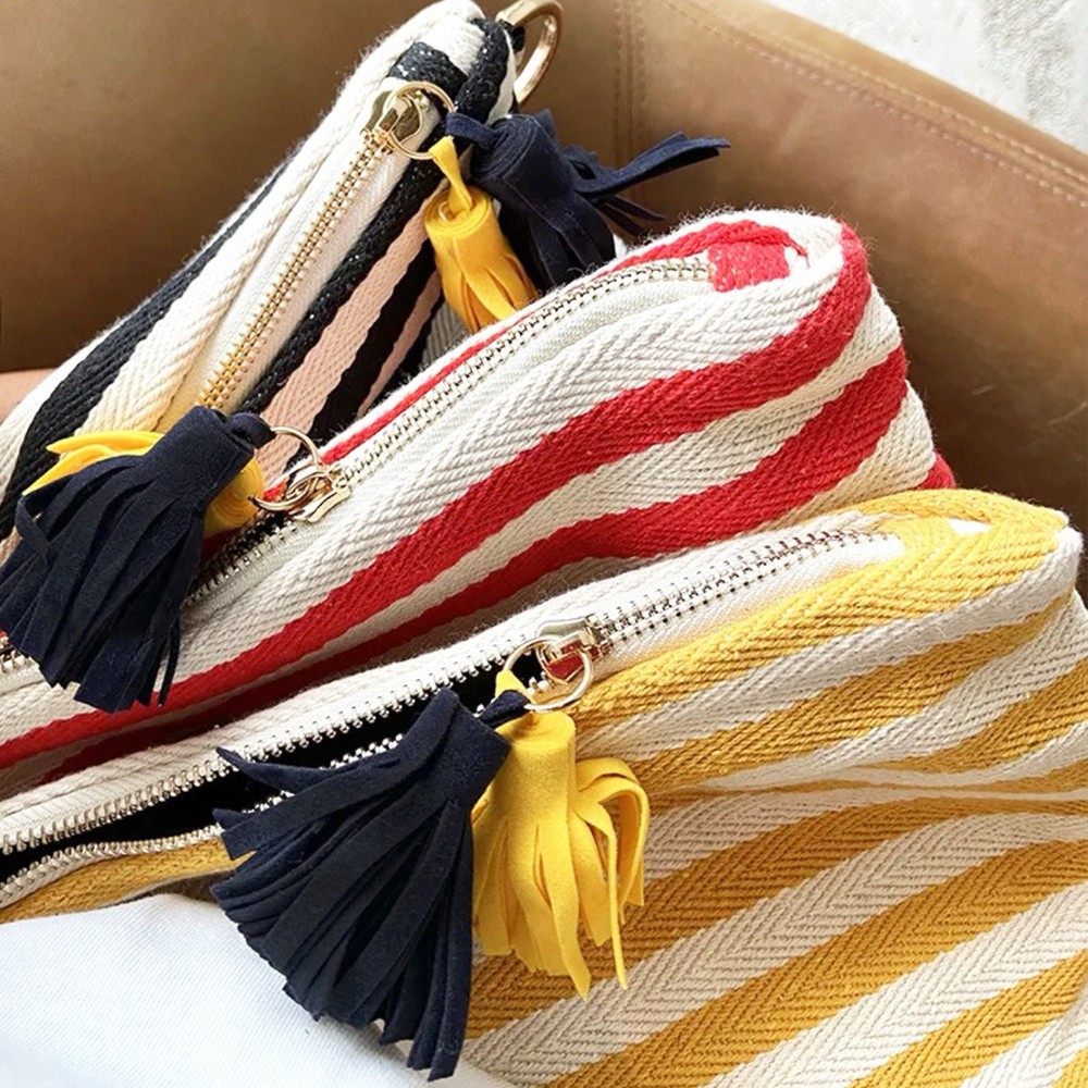 Makeup Pouch With Strap, Canvas Makeup bag(Black)