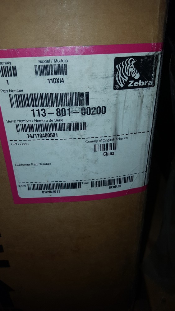 Zebra 110Xi4 Thermal USB Ethernet Serial LAN Label Printer - Used