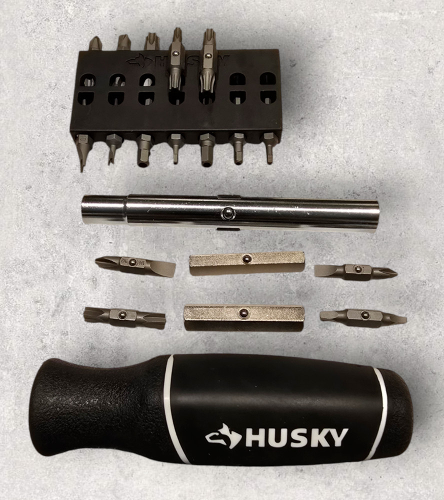 Husky 37-In-1 Screwdriver Nutdriver Tool Tamperproof Philips Straight Blade Bits