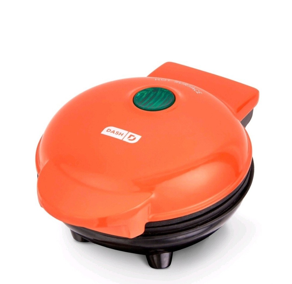 Dash Pumpkin Shaped Mini Nonstick Waffle Maker Orange Halloween Fall Breakfast