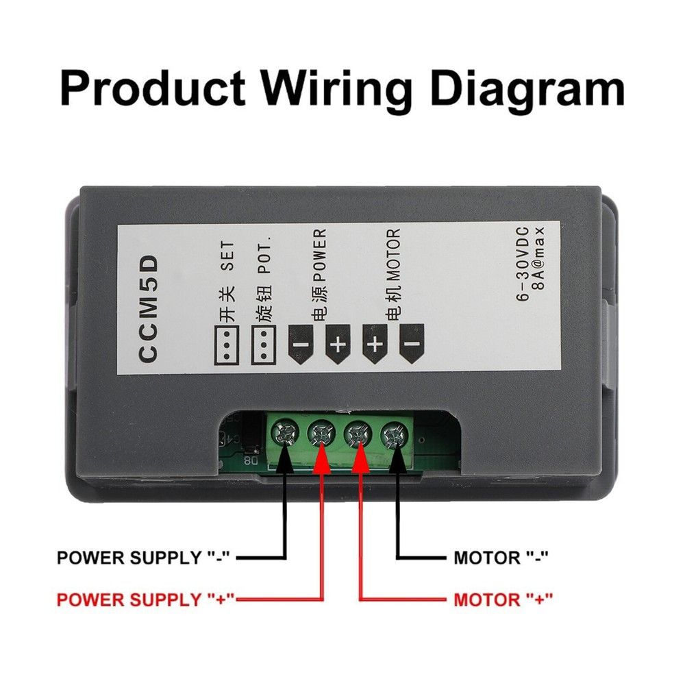 PWM DC Motor Speed Controller Dimmer 6V 12V 24V 5A +Reversible Remote Control US