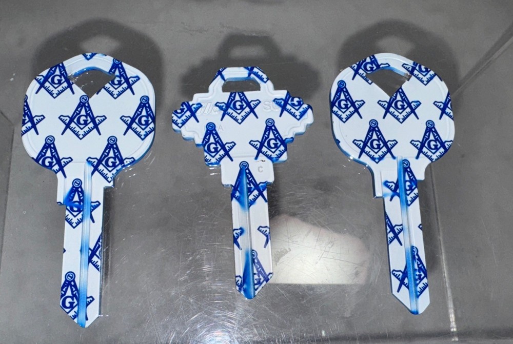 3- MASONIC LODGE  DESIGN BLANK KEYS