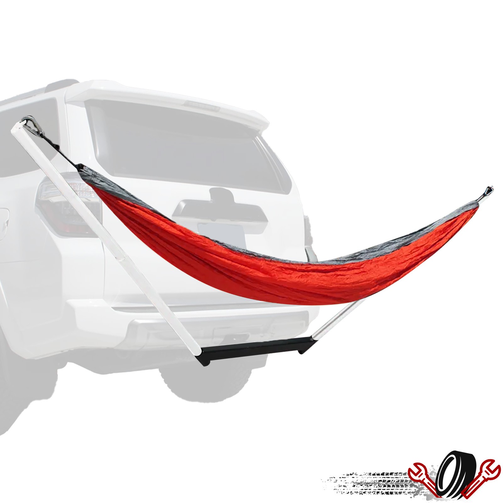 Vehicle Mounted Camping Hammock Stand For All 2" Receiver Hitch up to 114"