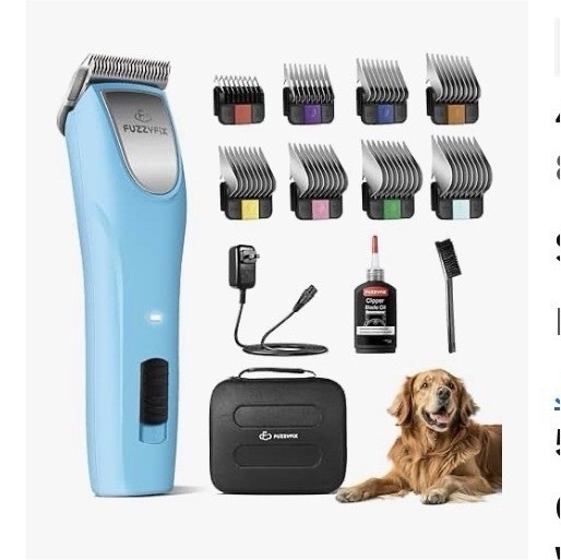 FuzzyFix BlueWave PCS15 Cordless Clipper Set, Brushless Motor, Adjustable Speed