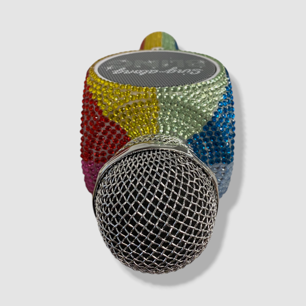 Wireless Express Pink Rainbow Bling Edition Karaoke Microphone/Bluetooth Speaker