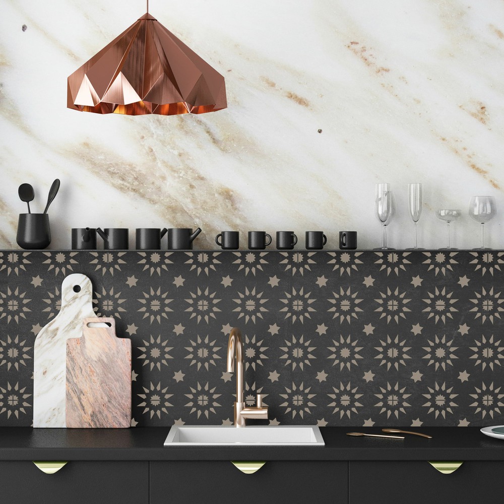 ALDEIA Tile reusable PLASTIC Stencil // Moroccan Geometric // Floor Wall