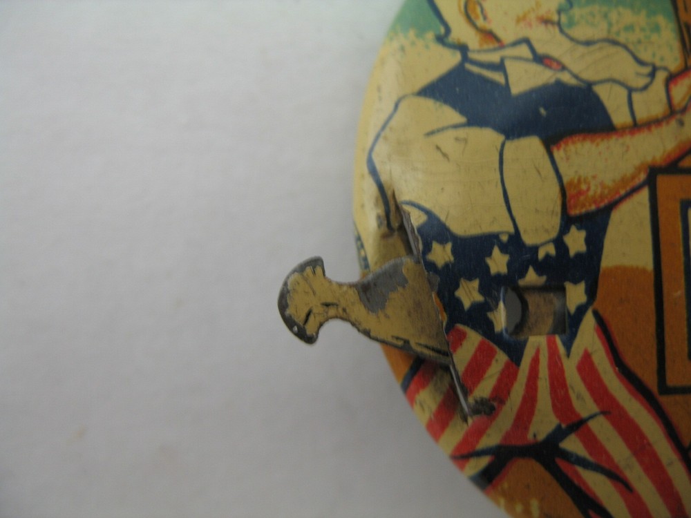 Uncle Sam Hanging evil man Mechanical Pinback: Let’s Pull Together